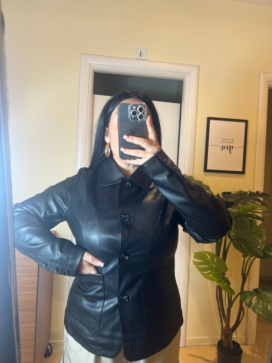 Giacca ecopelle Zara inspired